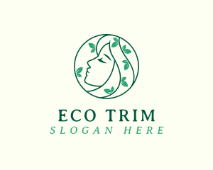 Eco Woman Face logo design