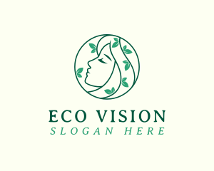 Eco Woman Face logo design