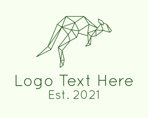 Minimalist - Geometric Kangaroo Animal logo design