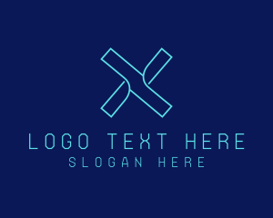 Telecommunication - Tech App Letter X logo design