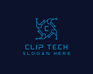 Tech Software Circuit logo design