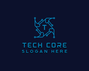 Tech Software Circuit logo design