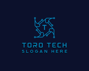 Tech Software Circuit logo design