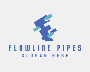 Digital Pixel Letter F logo design