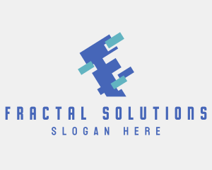 Digital Pixel Letter F logo design