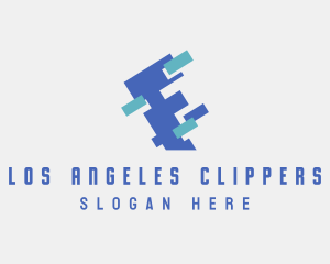 Program - Digital Pixel Letter F logo design
