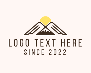 Exploration - Sun Mountain Climbing logo design