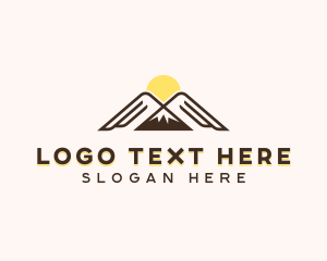 Adventure - Sun Mountain Climbing logo design