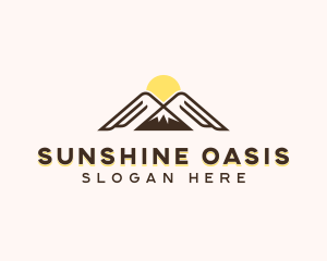 Sun Mountain Climbing  logo design