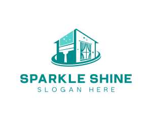Housekeeping Sparkling Squeegee logo design