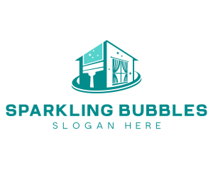 Sparkling - Housekeeping Sparkling Squeegee logo design
