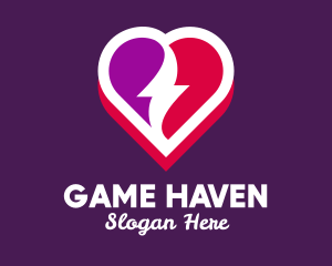 Dating - Lovely Thunder Heart logo design