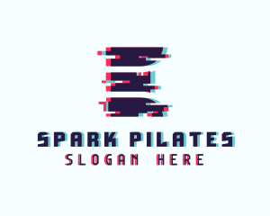 Programmer - Pixel Glitch Letter E logo design