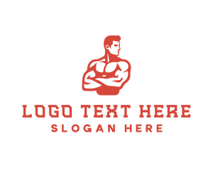 Muscle - Fitness Trainer Man logo design