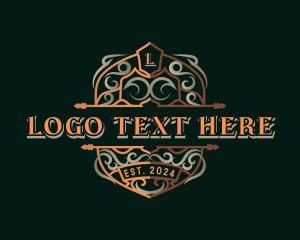 Wine - Ornamental Elegant Shield logo design