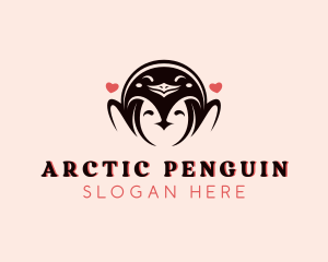 Penguin - Heart Penguin Animal logo design