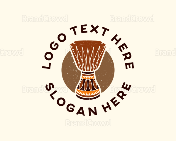 African Percussion Drum Logo