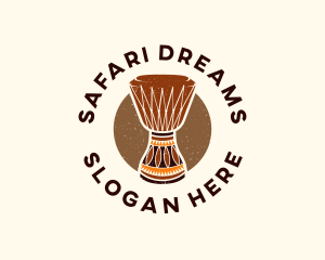 African - African Percussion Drum logo design