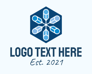 Winter Season - Hexagon Pencil Snowflake logo design