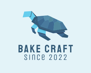 Sea Turtle Origami  logo design