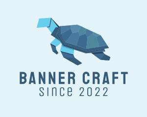 Sea Turtle Origami  logo design