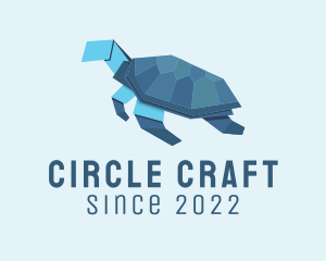 Sea Turtle Origami  logo design