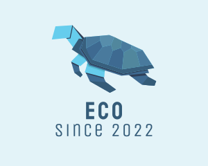 Water Park - Sea Turtle Origami logo design