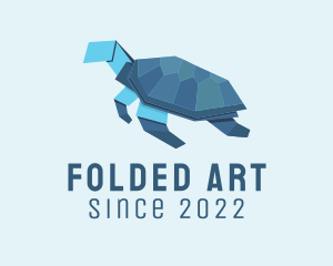 Sea Turtle Origami  logo design