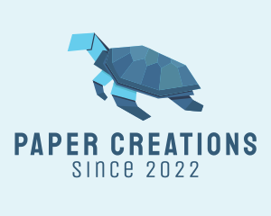 Papercraft - Sea Turtle Origami logo design