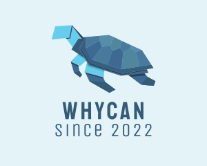 Aquarium - Sea Turtle Origami logo design