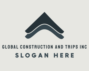 Abstract Home Roof Construction logo design