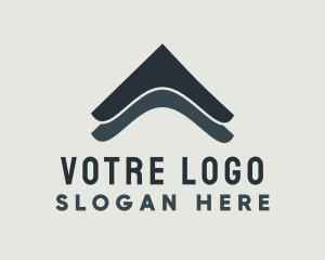 Abstract Home Roof Construction logo design