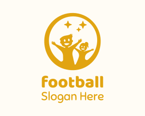 Shooting Stars - Yellow Children Star logo design