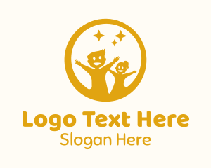 Birthday Party - Yellow Children Star logo design