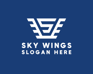 Winged Letter S  logo design