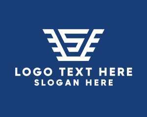 White - Winged Letter S logo design