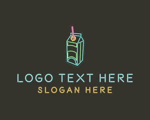 Refreshment - Neon Beverage Box logo design
