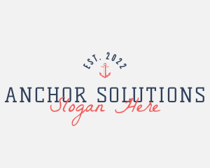 Hipster Anchor Business logo design