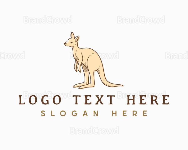 Kangaroo Animal Wildlife Logo