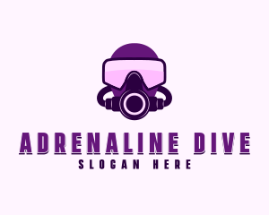 Underwater Diving Mask logo design