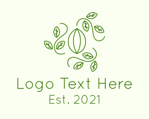 Vegan - Green Leaf Seedling logo design