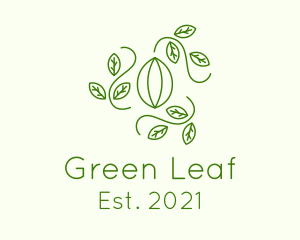 Green Leaf Seedling logo design