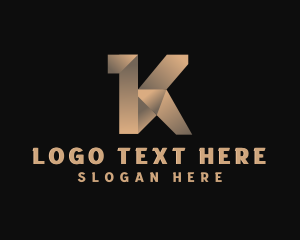 Origami - Origami Polygon Letter K logo design