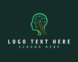 Head Tree Leaves logo design