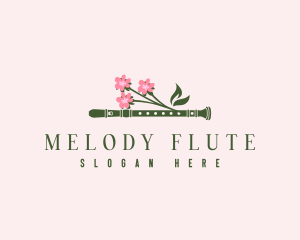 Flute - Dainty Floral Flute logo design