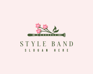 Dainty Floral Flute logo design