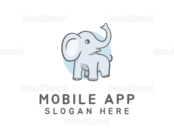 Cute Elephant Animal Logo