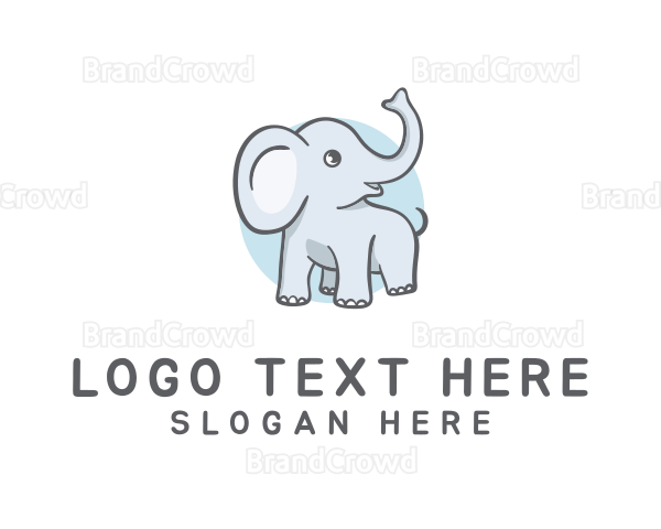 Cute Elephant Animal Logo