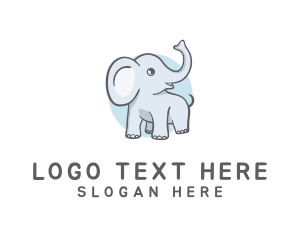 Daycare - Cute Elephant Animal logo design