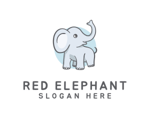 Cute Elephant Animal logo design